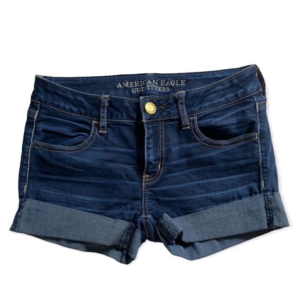 American Eagle Outfitters SZ 4 blue denim shorts - Picture 1 of 3